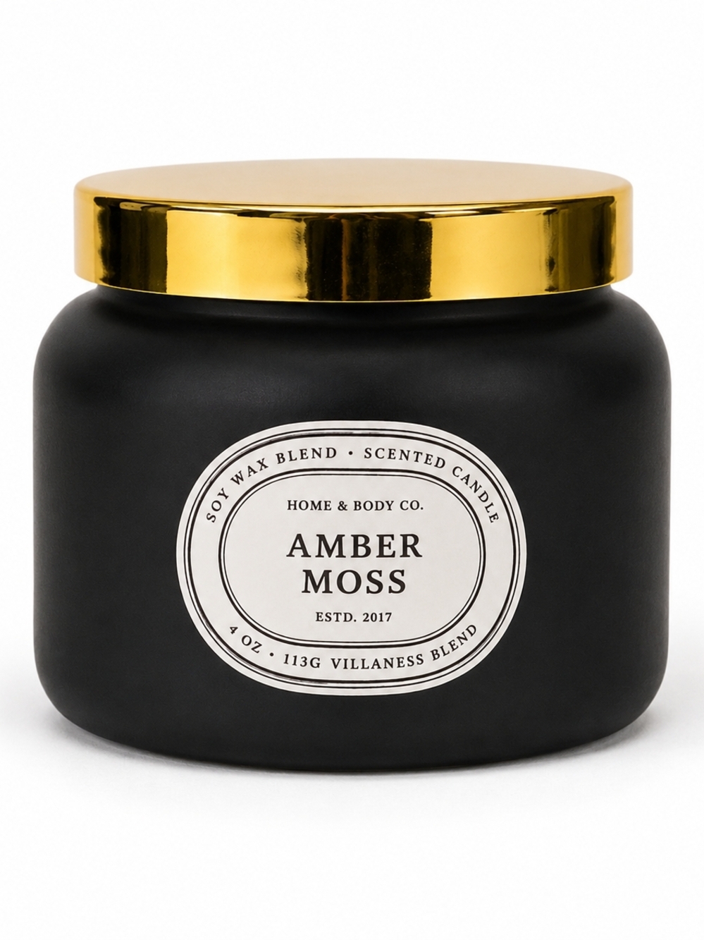 Amber Moss Scented Candle - Black & Gold
